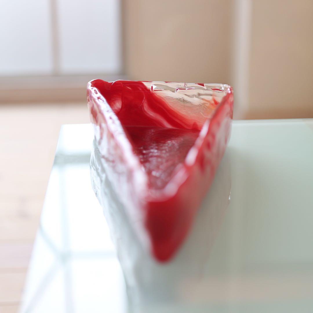 Rare IWATA GLASS Red Triangle Bowl/岩田工芸
