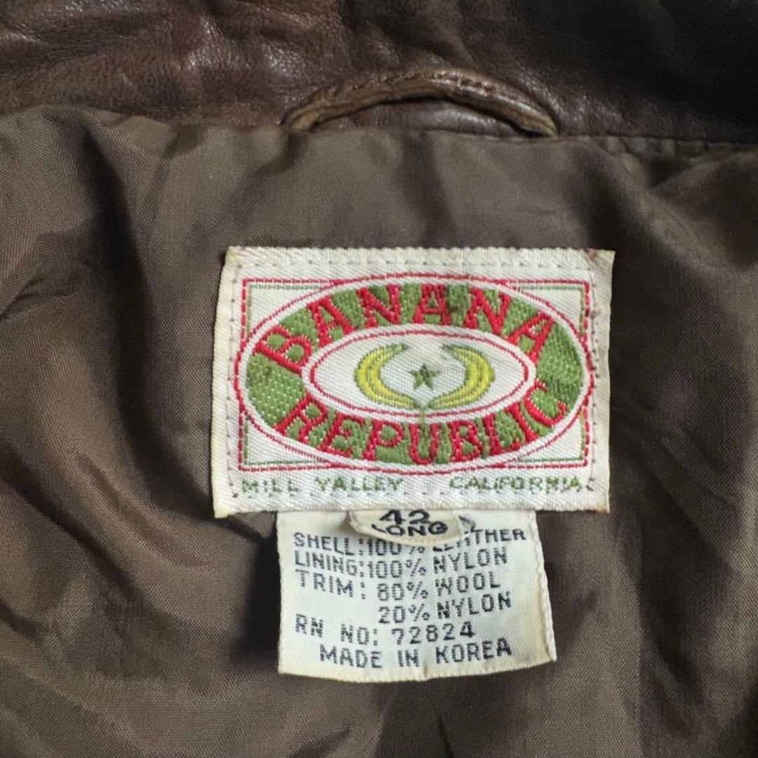 80s初期 BANANA REPUBLIC 初期タグ A-2 レザージャケット