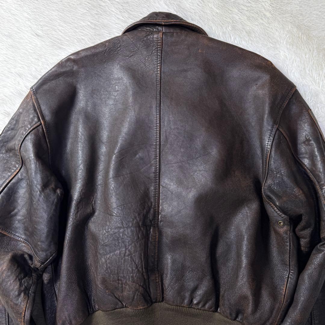 【80s】AVIREX A-2 フライトレザージャケット XL ダークブラウン