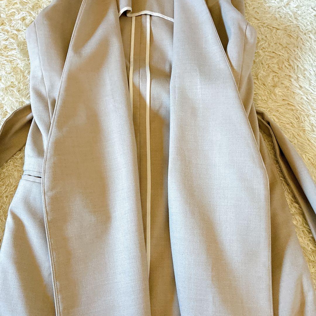 【極美品】ESTNATION ジレ ベージュ ガウン ベルト S スリット