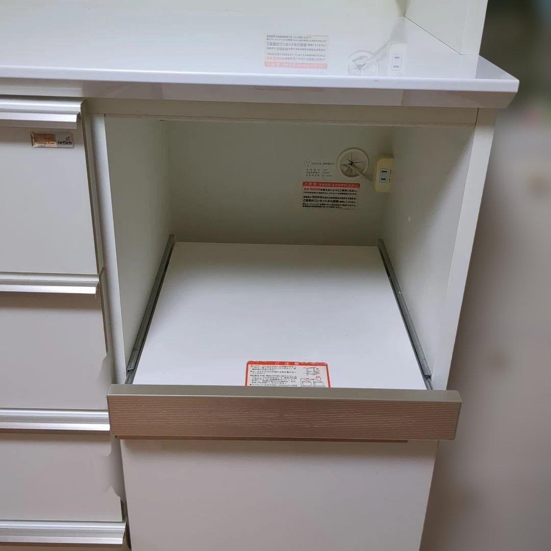 とねのをん様3/20まで　綾野製作所　食器棚 W120 引き出し式 ホワイト　白