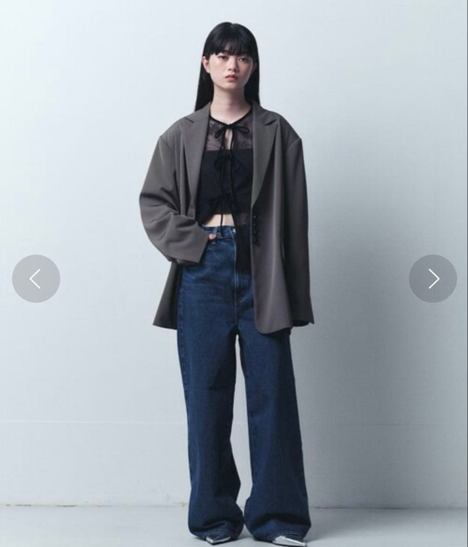 CODE A コードエー tulle lace ribbon blouse