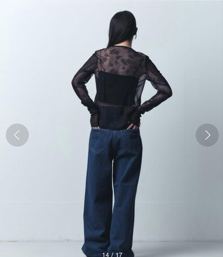 CODE A コードエー tulle lace ribbon blouse
