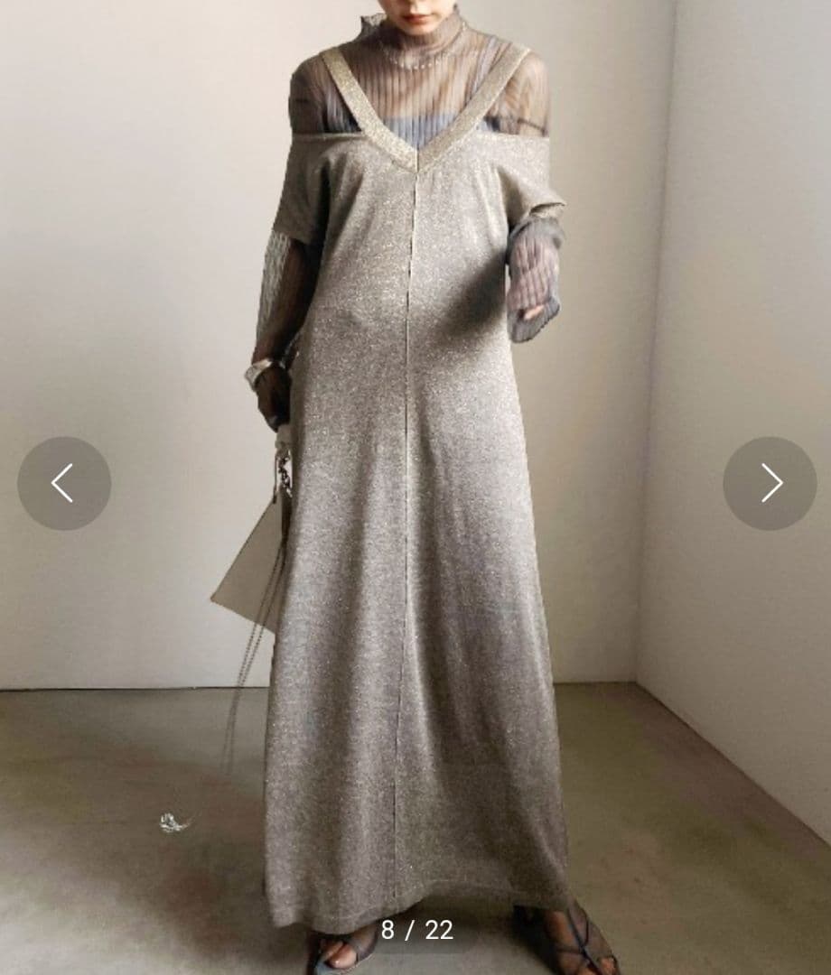 ワンピース AMERI SHINE SET KNIT DRESS