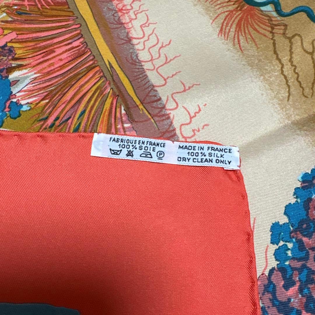 HERMES シルクスカーフ ライオン柄 90cm