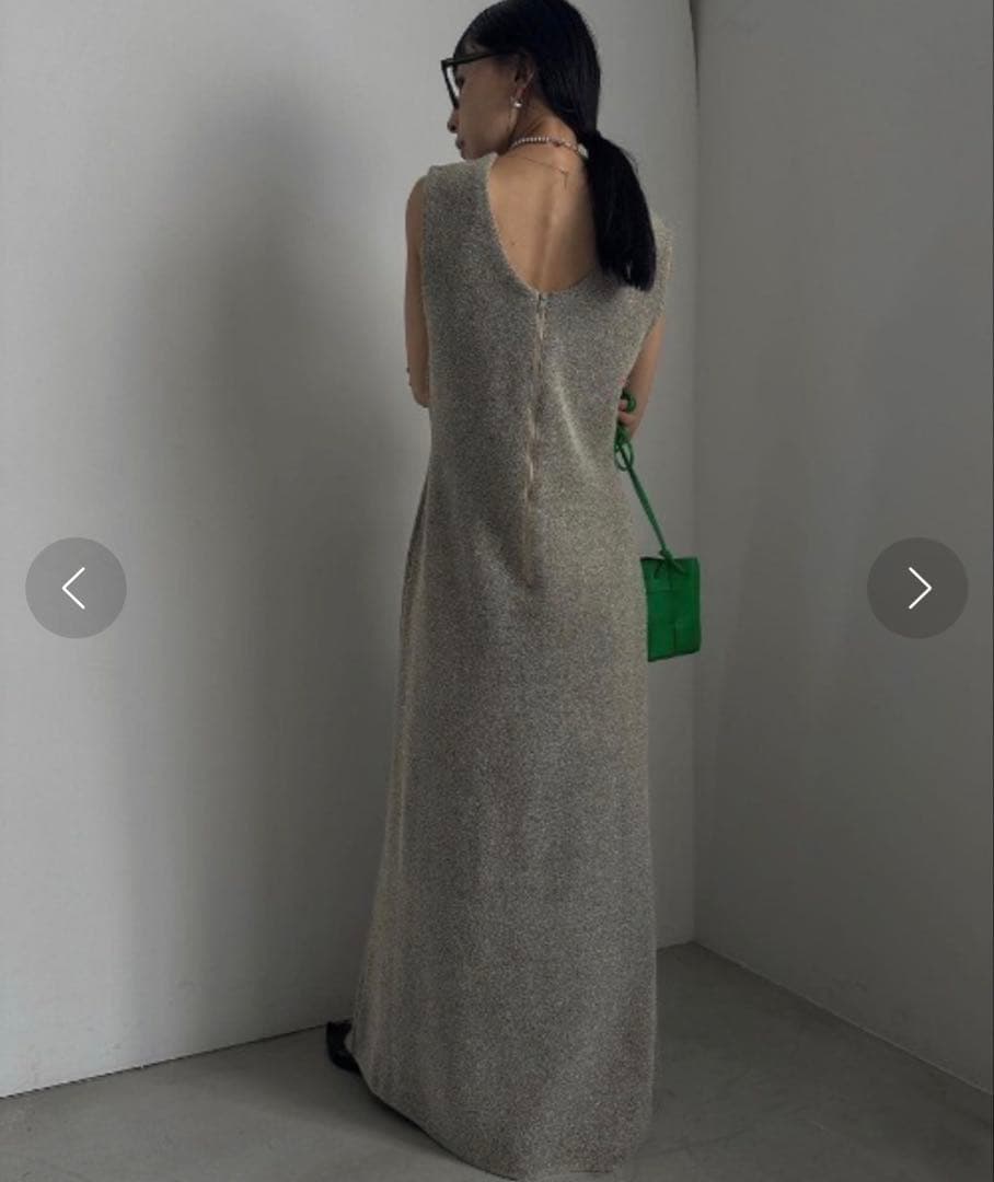ワンピース Ameri LOOP YARN SEMI FLARE KNIT DRESS