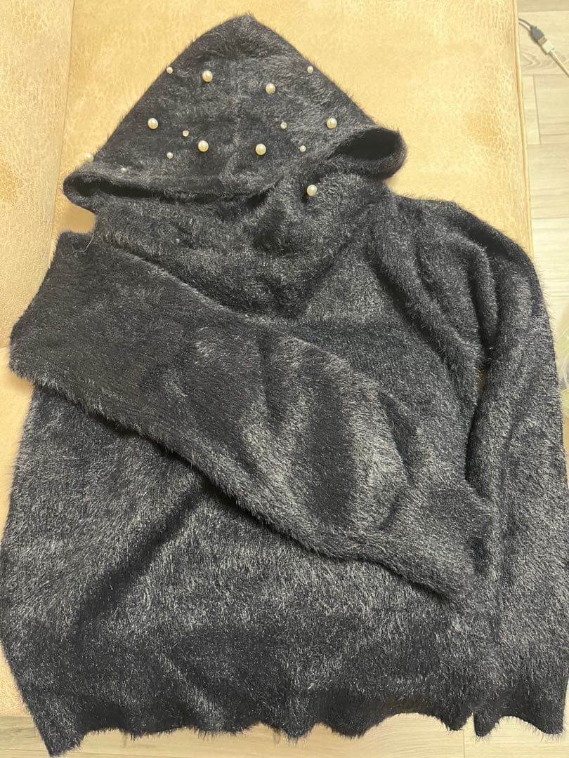 新品　美品　人気　jenne パールフーディ　ブラック　黒　サイズS