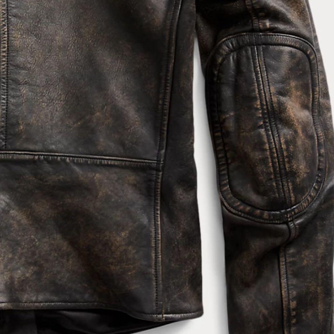 【極美品】RRL Slim Fit Leather Moto Jacket M