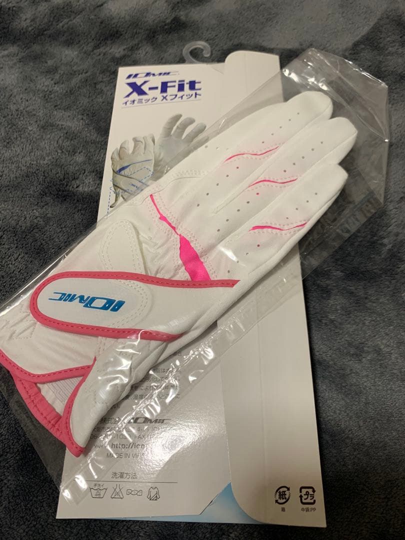 X-Fit ゴルフグローブ　18cm ホワイト/ピンク（3セット）