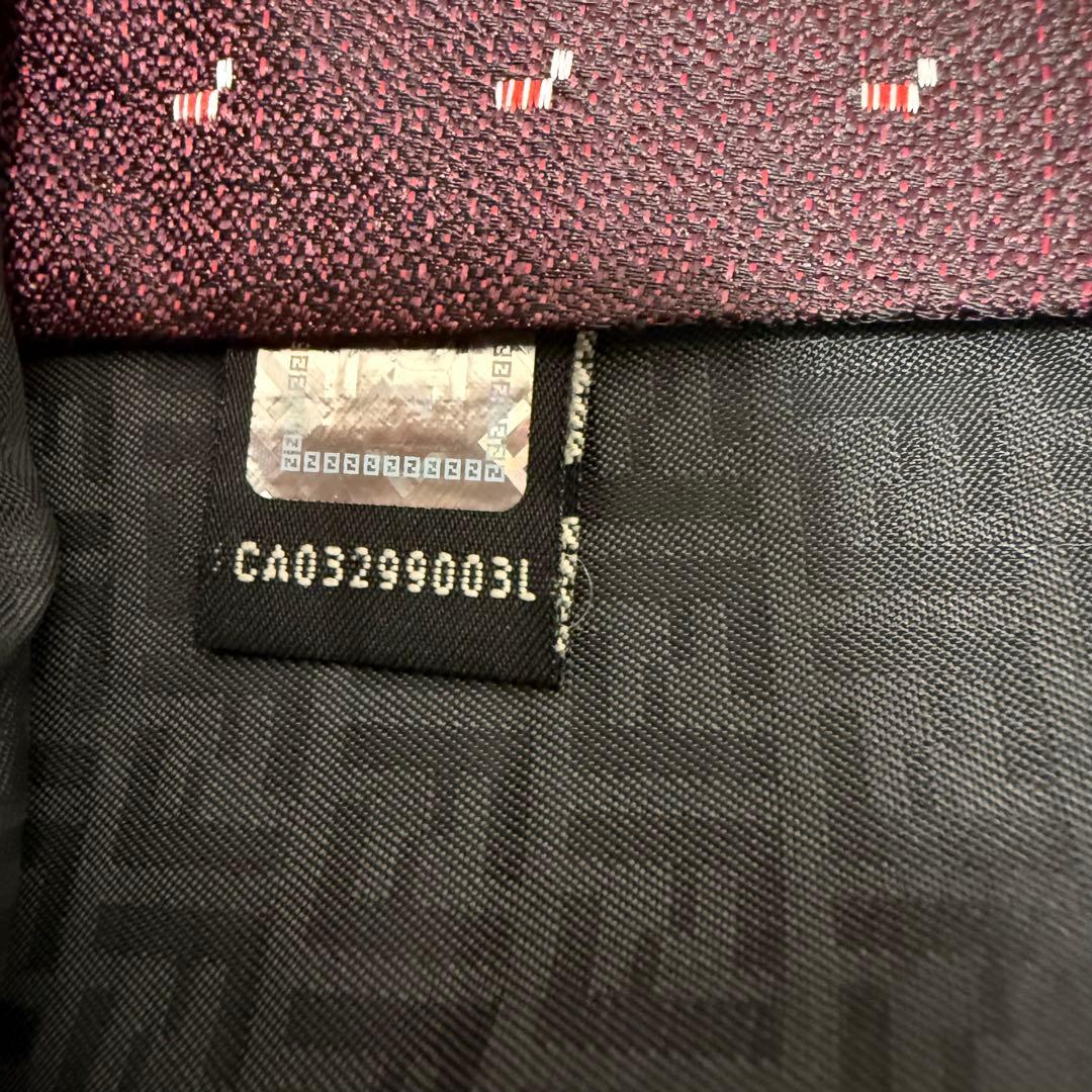 【✨極美品✨】FENDI フェンディ ネクタイ ワインレッド ジャガード シルク