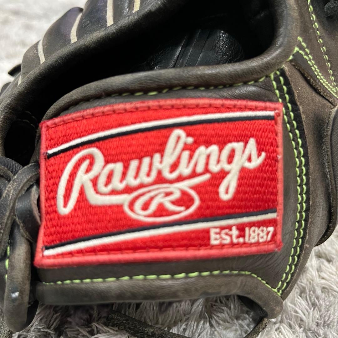 Rawlings 軟式グローブ 緑ステッチ