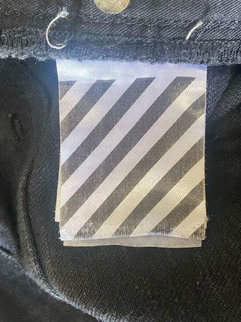 Off-White スキニーデニム ブラック オフホワイト バージル