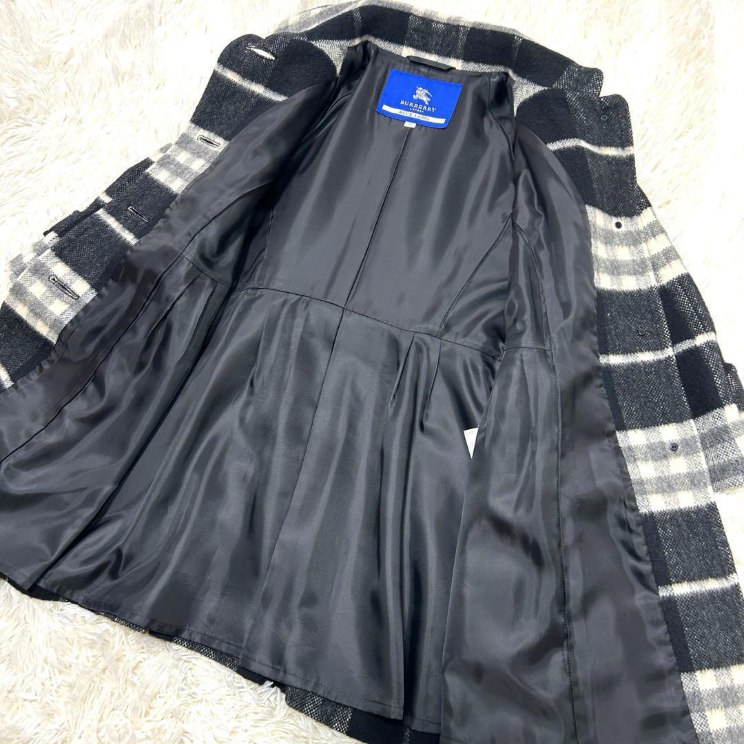 BURBERRYブルーレーベル　ノバチェック　アルパカ　モヘア　38