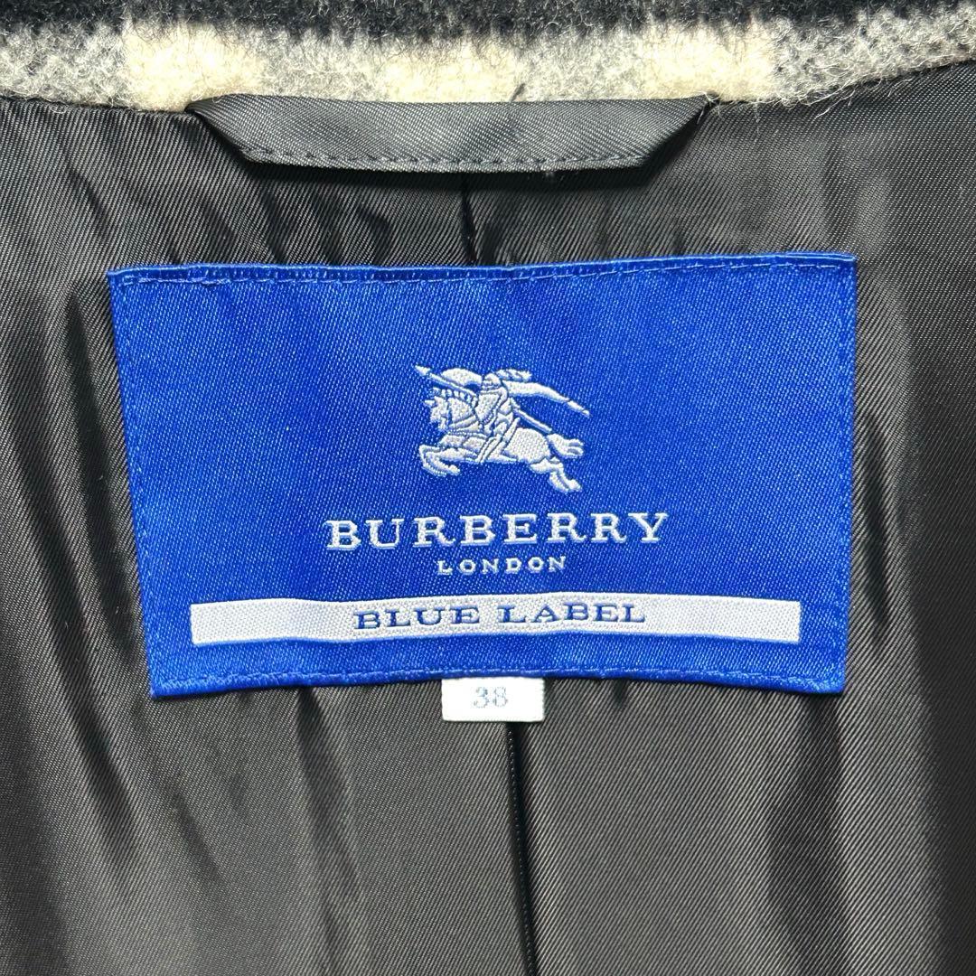 BURBERRYブルーレーベル　ノバチェック　アルパカ　モヘア　38