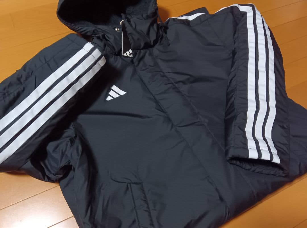 新品adidasアディダスボアキルティングベンチコートXL黒ブラック