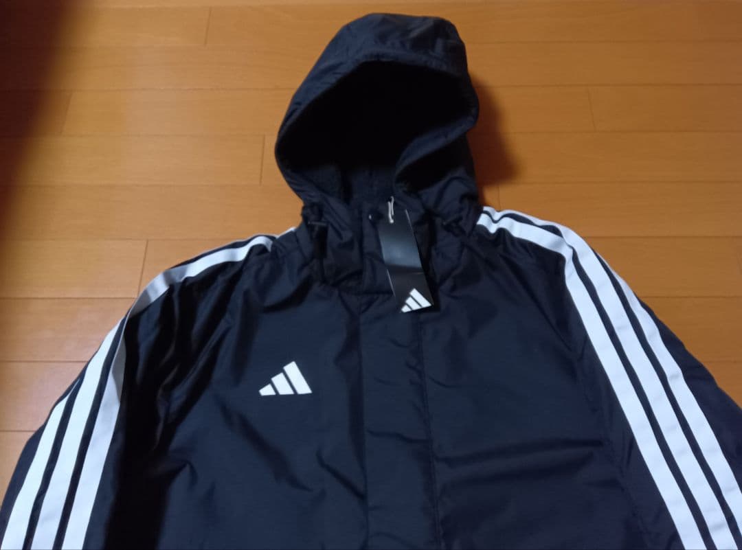 新品adidasアディダスボアキルティングベンチコートXL黒ブラック