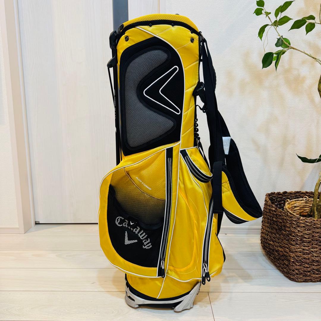 ワ*ン様 Callaway スタンド型キャディバック 軽量 コンパクト イエロー