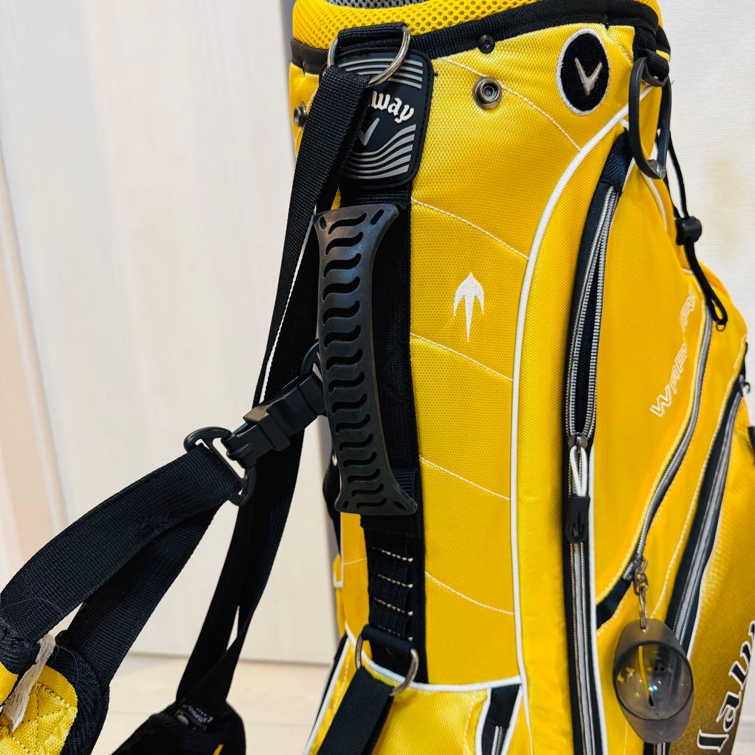 ワ*ン様 Callaway スタンド型キャディバック 軽量 コンパクト イエロー
