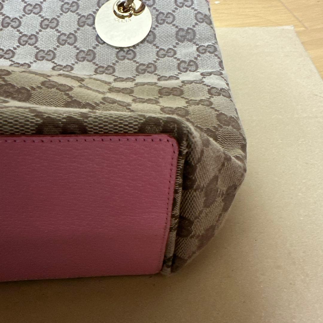 GUCCI GGパターン トートバッグ ブラウン/ピンク