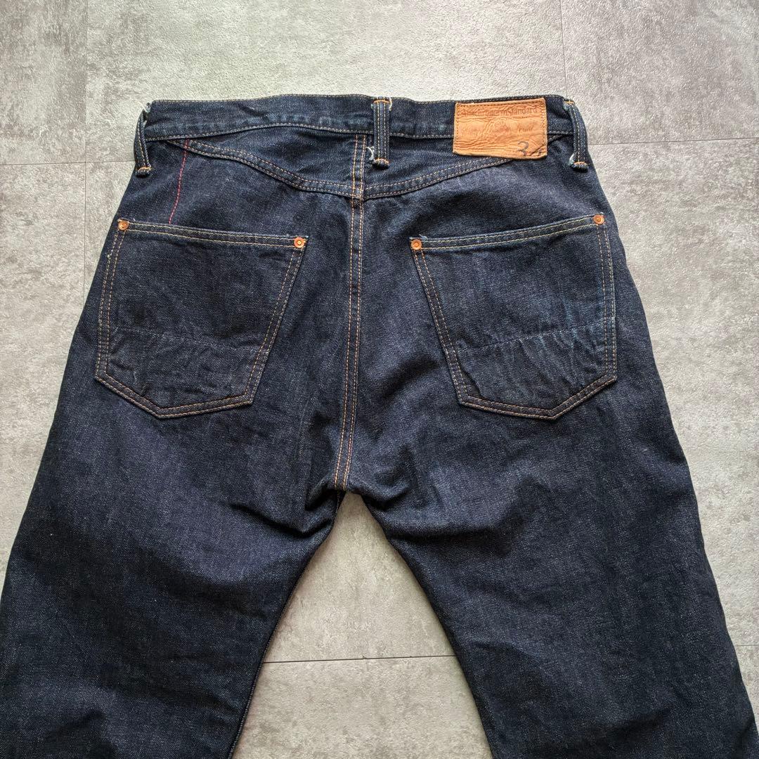 Anachronorm 日本製 デニム 34濃紺 L相当　レザーパッチ