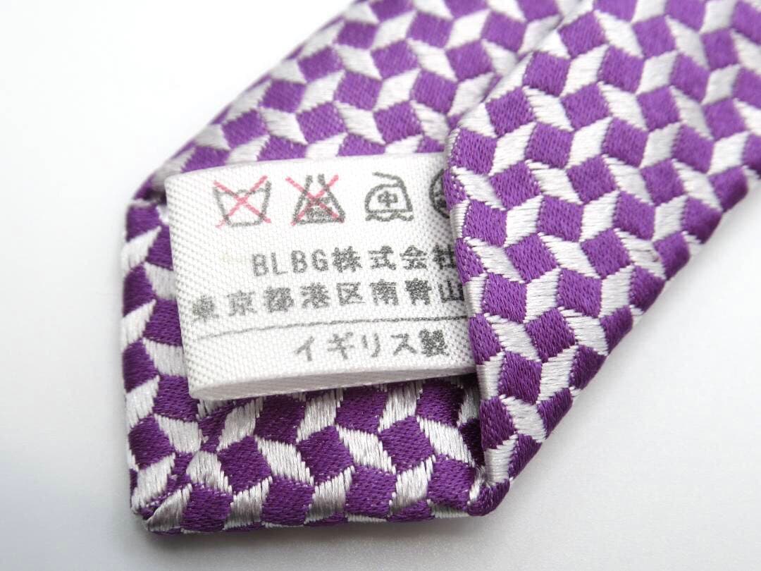 TURNBULL&ASSER ターンブル＆アッサー ネクタイ パープル×シルバー