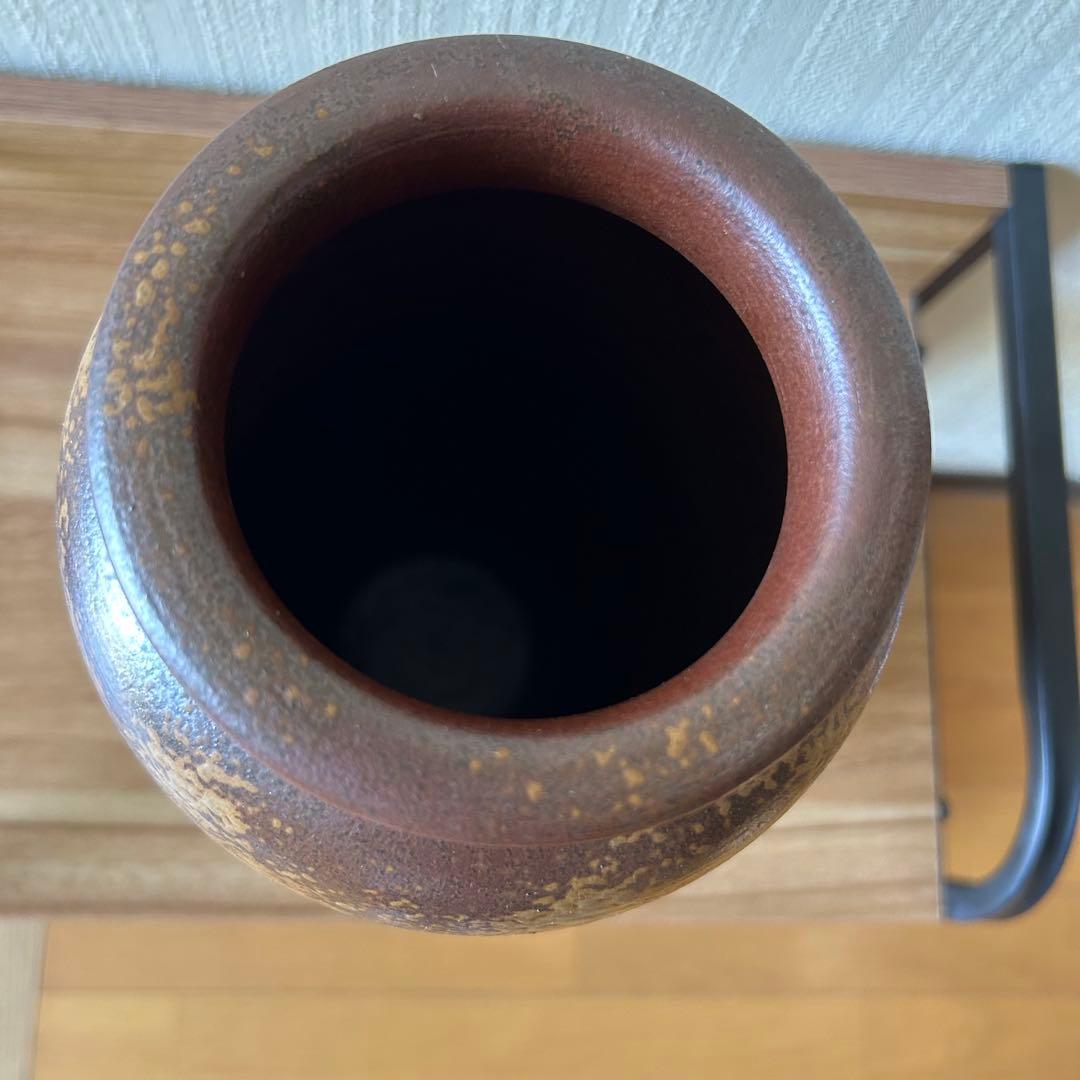 備前焼　壺（茶色）　木村陶正園　陶峰