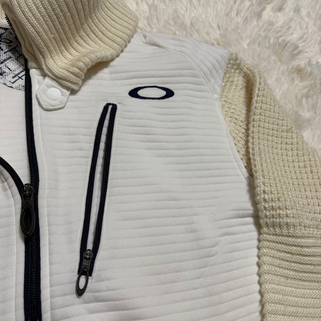 OAKLEY 切替ニット ケーブル編み　キルティング　ハイネックジャケット