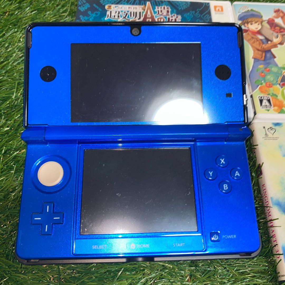 任天堂3DS アクアブルー、カセット4点セット
