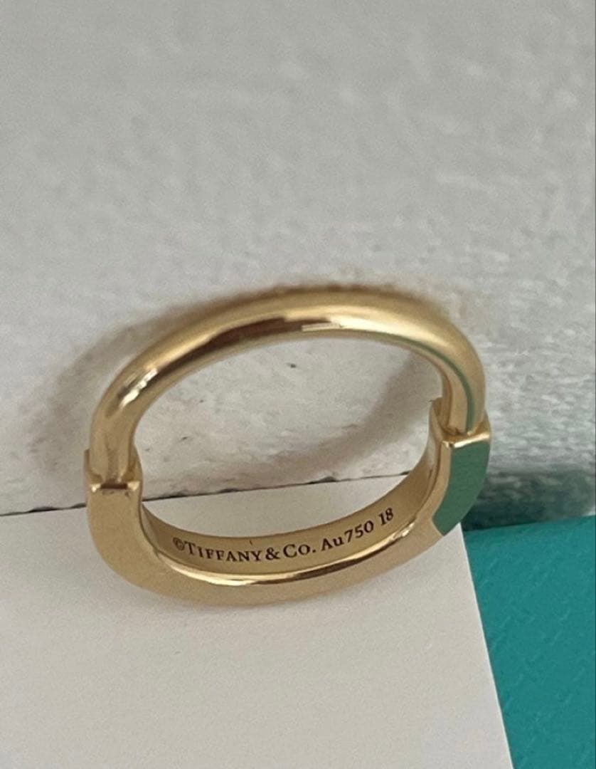 【美品】Tiffany & Co. ロックリング 8号 イエローゴールド