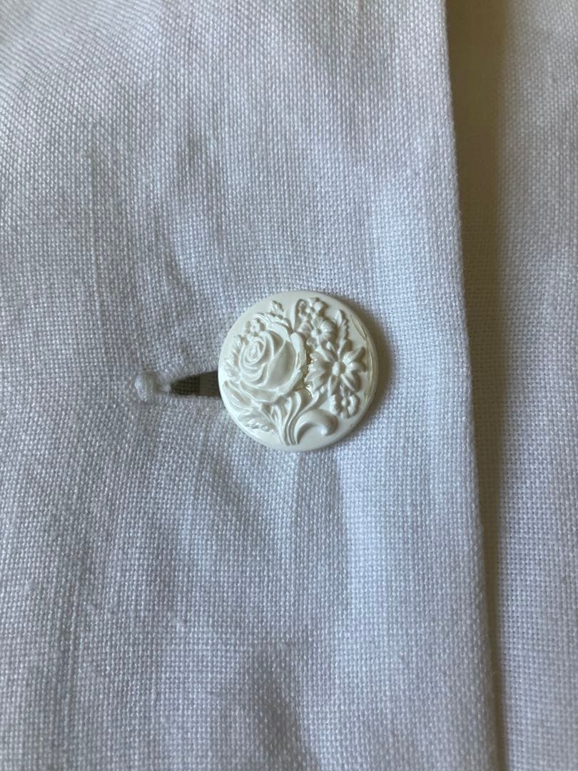 ドイツヴィンテージ レース襟　リネン 刺繍ブラウス　アンティーク