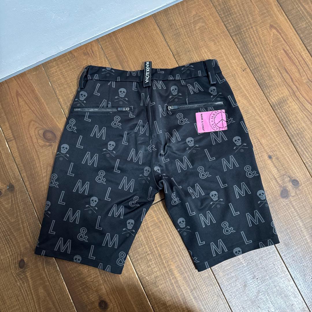 マークアンドロナ　ハーフパンツ　46 ブラック　総柄