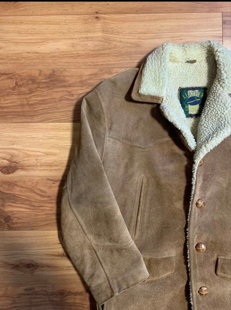 ［vintage］boa leather blouson 牛革70s80s90s