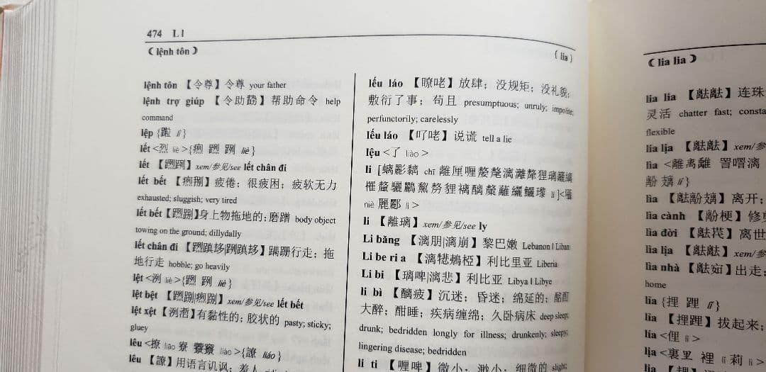 越喃汉英 四文对照新辞典