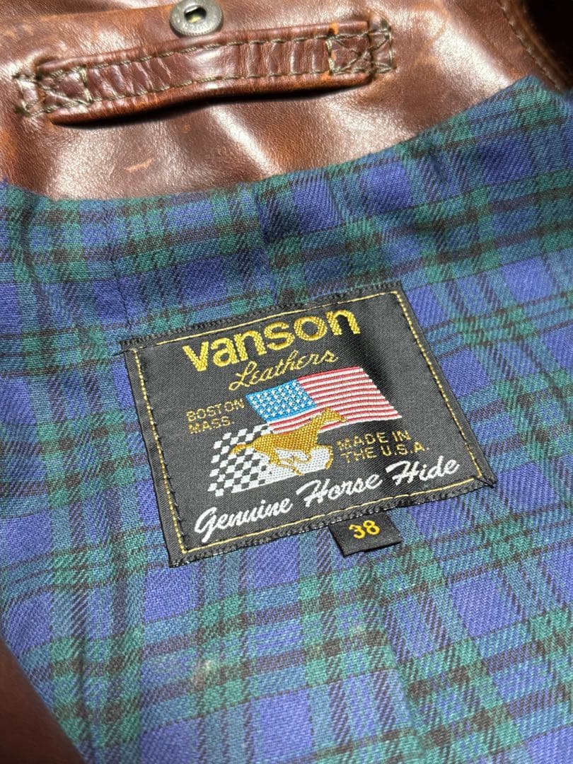 VANSON Leather ENF OCTAGON ライダースジャケット
