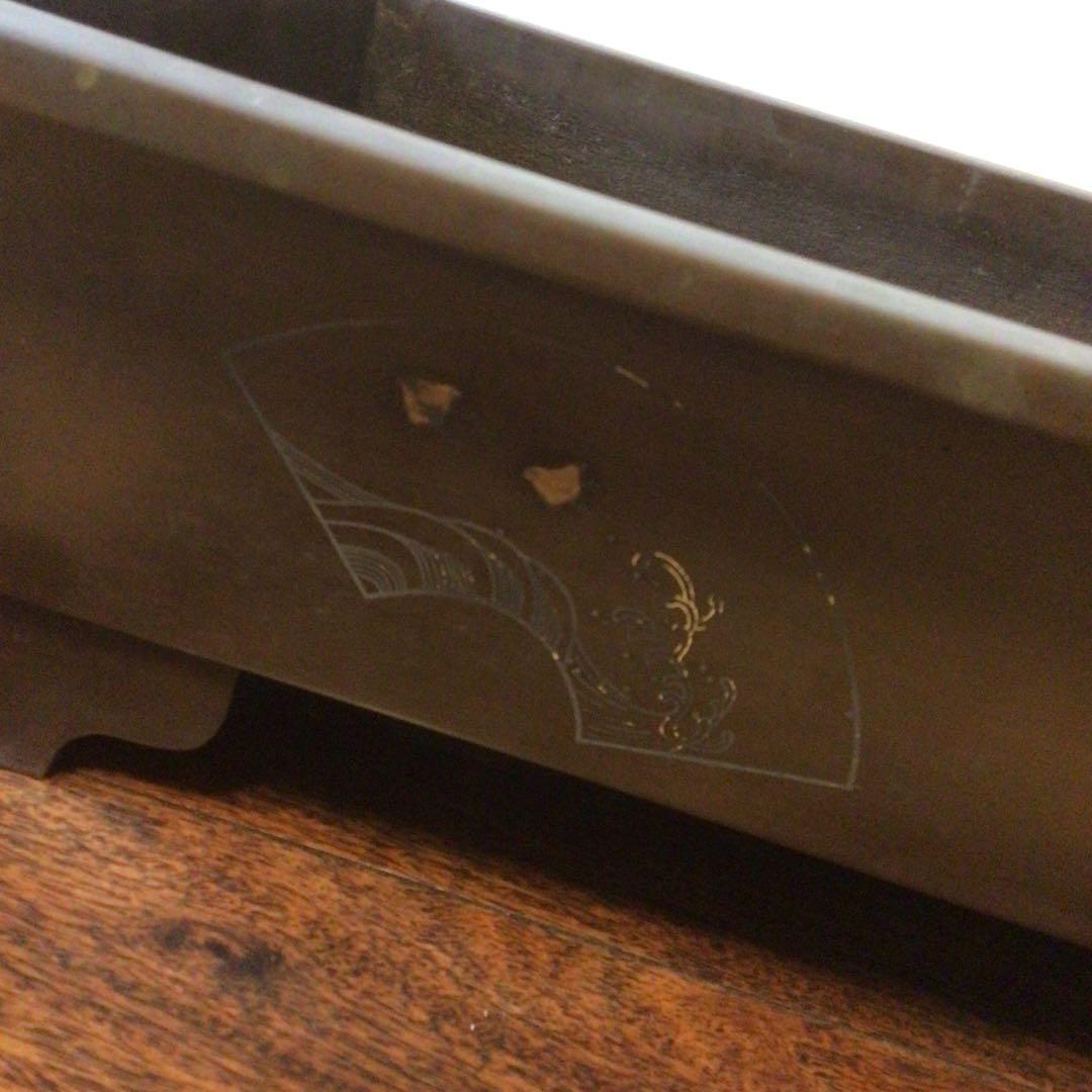 水盤　真鍮　花器　華道具　いけばな　双獣耳　時代物　骨董品　工芸品　花器