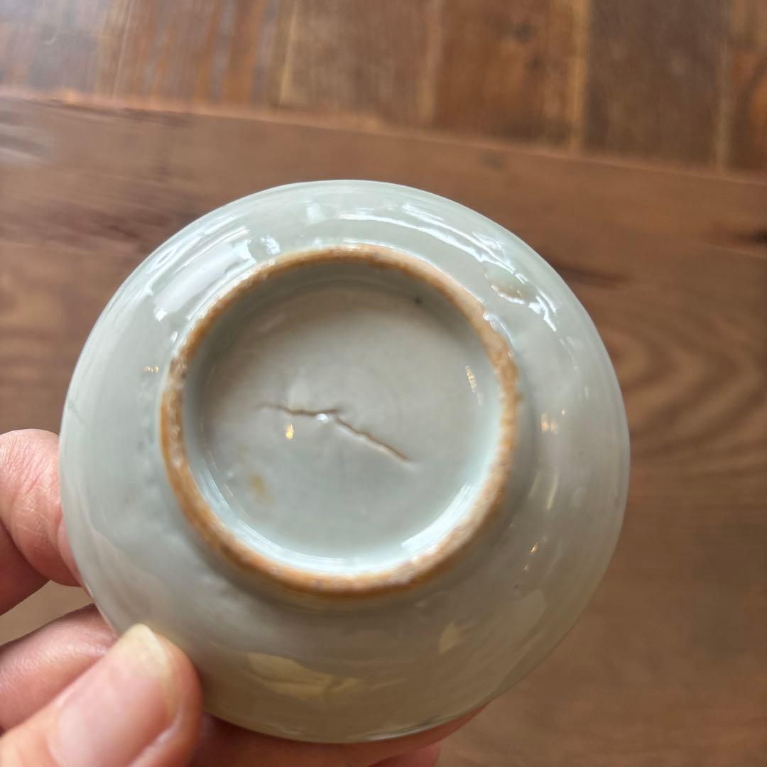 古伊万里　くらわんか　格子文　小皿　No.2 江戸時代中期