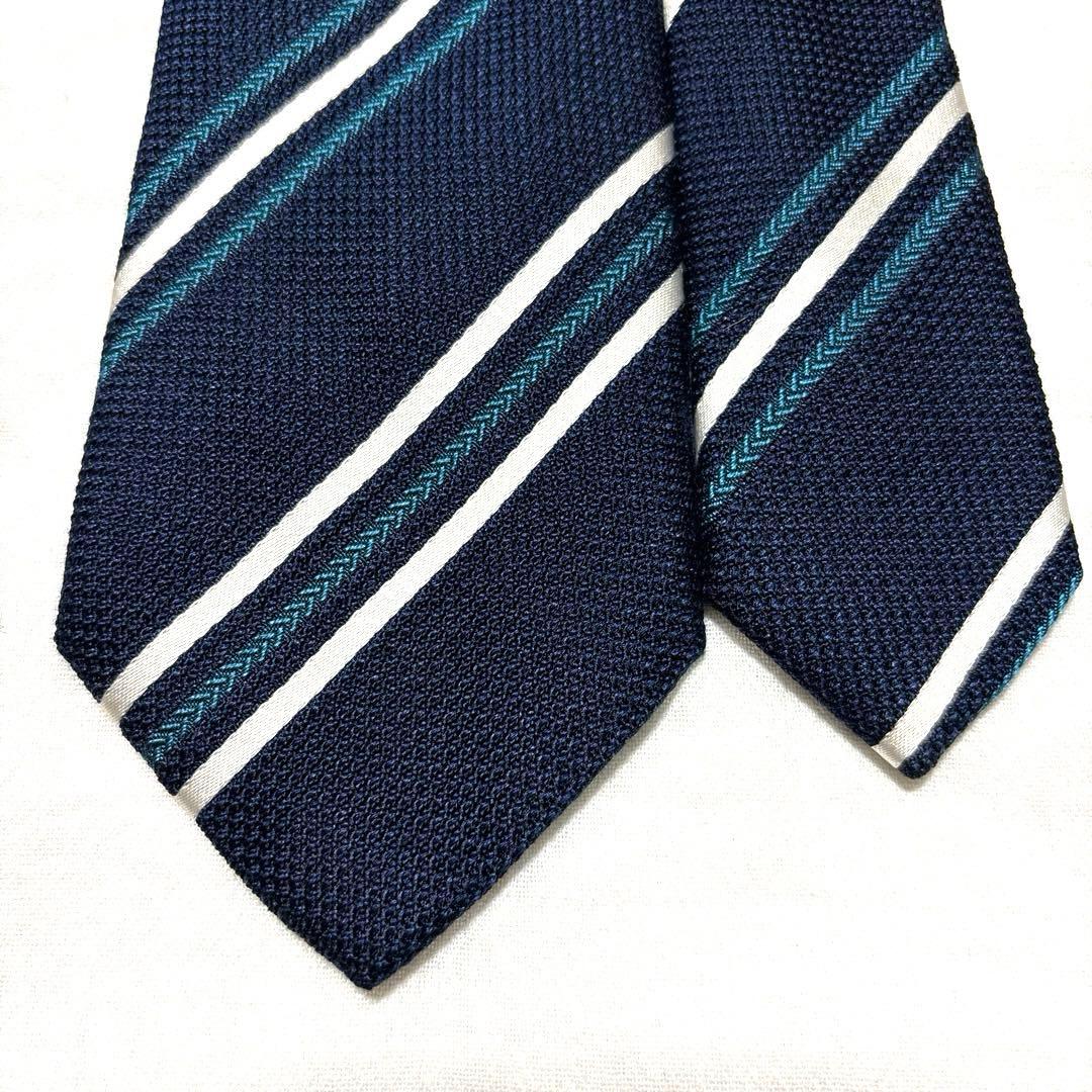 極美品　Brioni ブリオーニ　ネクタイ　ストライプ　ジャガード　肉厚