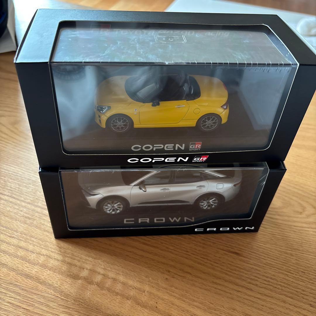 COPEN GR SPORT(イエロー)&クラウン　1/30ミニカー