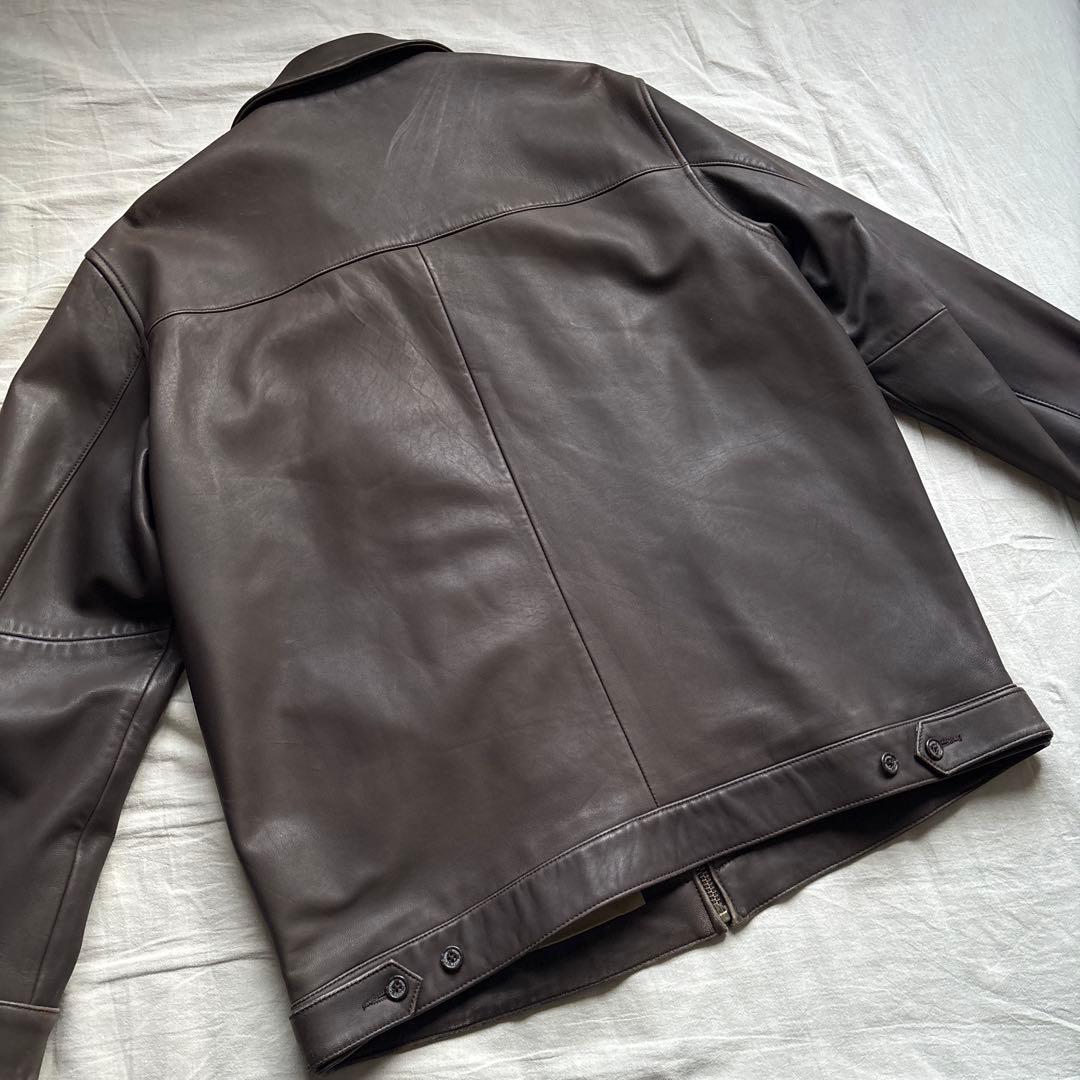 【00s】Ralph Lauren ラムレザー スウィングトップ 本革 ブラウン