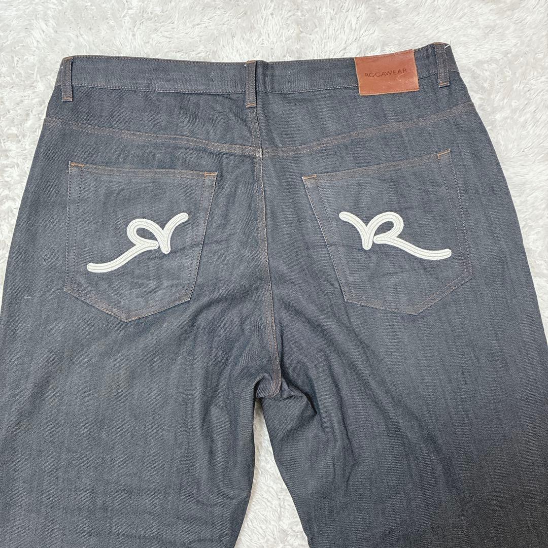 ROCAWEAR BAGGY FIT W42 刺繍 極太 B系 ダークデニム