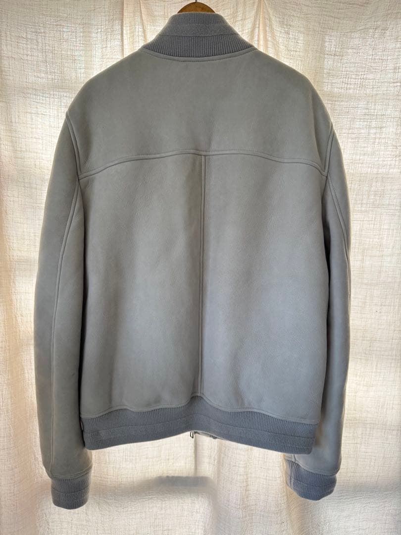 Loro Piana ムートン ジップブルゾン L アイボリー 羊革 イタリア製