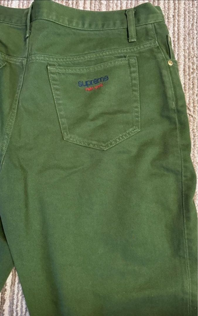 Supreme グリーン ストレートパンツ