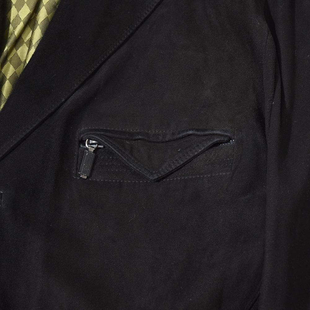 本人期 90s GIANNI VERSACE レザージャケット 48 裏ダイヤ柄
