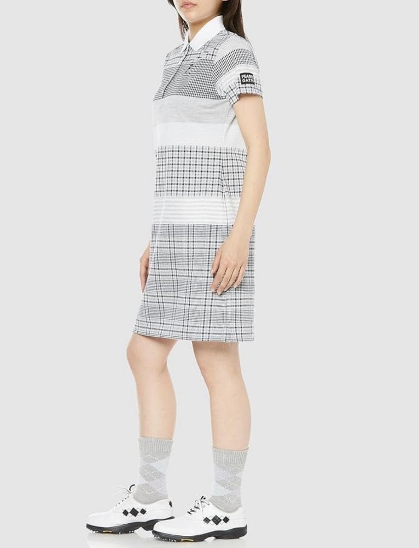 新品 パーリーゲイツ パッチワークパネル鹿の子 ワンピース