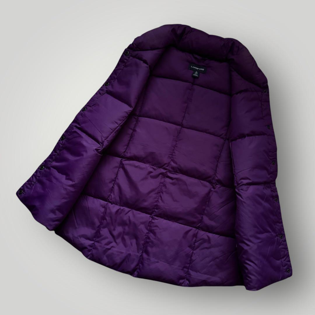 00s LANDS'END ランズエンド キルティング ダウンベスト 紫 M