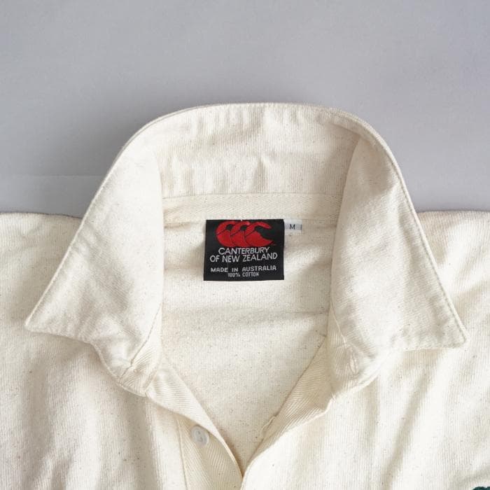 古着 90sビンテージ カンタベリー 刺繡イラスト ラガーシャツ M