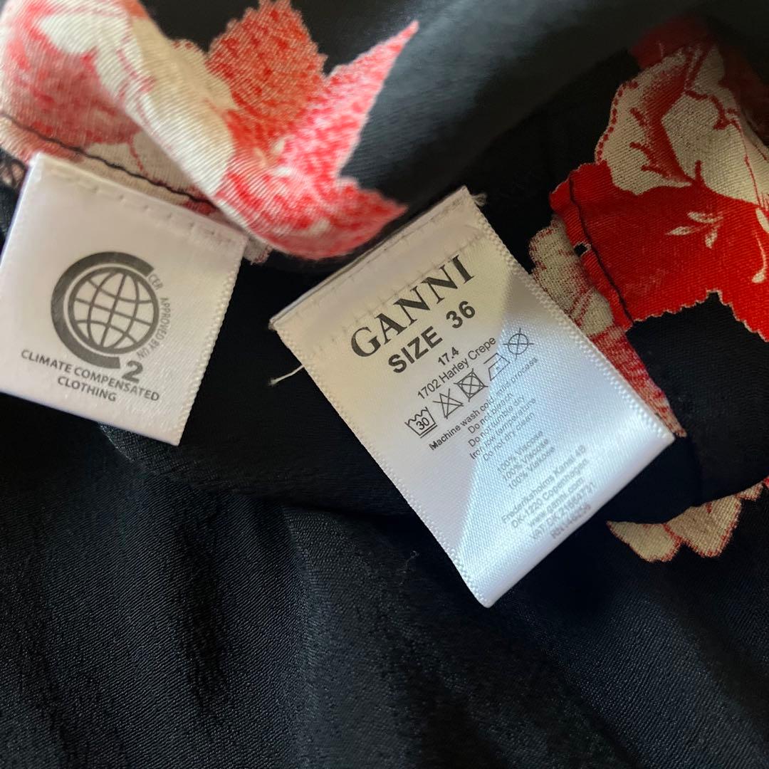 【美品】GANNI ガニー　フラワープリント　ラップワンピース　36