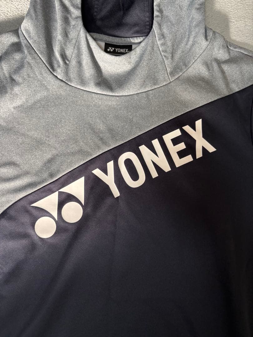 YONEX フード付きウェア L グレー/ネイビー