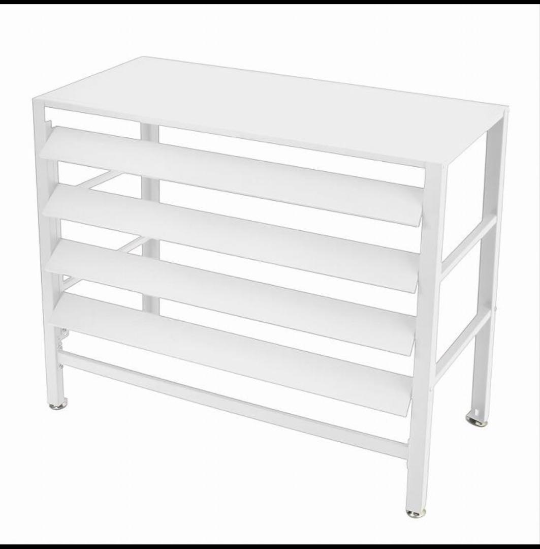 ステンレス製室外機カバー 白　約90×38×74.5cm