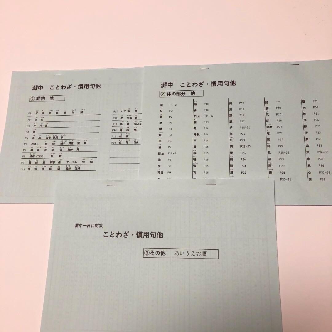 専用　灘中　中学受験　国語　一日目対策資料　4セット
